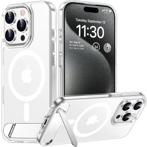 Temdan Magnetic Compatible with iPhone 15 Pro Case, [Built-in Invisible Kickstand][Compatible with MagSafe] [Military Grade Shockproof] Slim Thin Phone Case for iPhone 15 Pro 6.1"