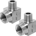 Street Elbow 90 Degree 1/4" NPT Male x 1/4" NPT Female 304 Stainless Steel Cast Pipe Fitting (pack of 2)
