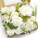 Artificial Flower Combination Box Set Artificial Flower Loose Leaves and Stems DIY Wedding Center Bouquet Bride Wedding Baby ShowerWhite
