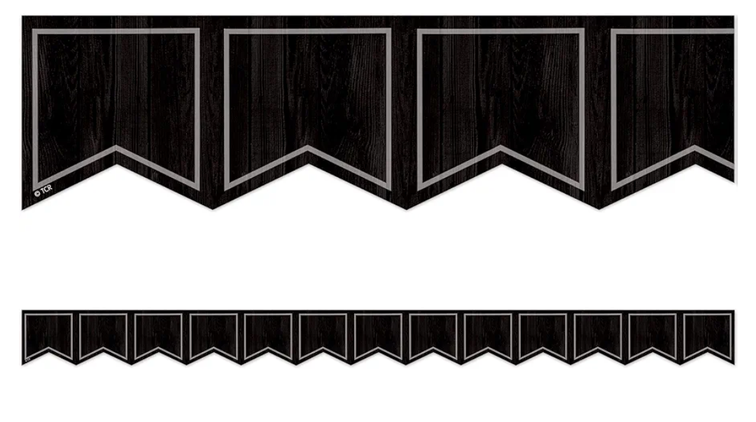 Teacher Created Resources Modern Farmhouse Black Pennants Die-Cut Border Trim