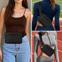 Cross Body Fanny Pack for Women,Fashion Waist Packs Crossbody Bags,Belt Bag with Adjustable Strap - Black