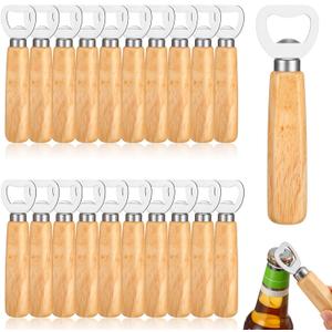 20 Pcs Stainless Steel Bottle Opener Bartender Wood Beer Opener Cider Wine Openers with Wooden Handle Engraved Gift Set for Wedding Party Home Kitchen Bar Restaurant