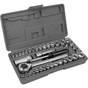 Performance Tool W1173 SAE/Metric 40-Piece SAE and Metric Socket Set, 1/4-Inch & 3/8-Inch Drive