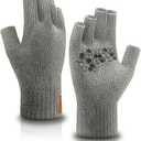 Fullsheild Merino Wool Fingerless Gloves Half Finger Wool Gloves for Men Women Winter Unisex Knit Fingerless Mittens (Small-Medium)