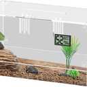 Acrylic Tarantula Enclosure, Reptile Terrarium Breeding Tank w/Temperature Hygrometer,Habitat Reptiles Feeding Box Isopod Terrarium Cage for Insect Lizard Home Office (Reptile-Tank-L(Tray))