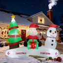 6FT Christmas Inflatable Decoration Countdown, Built-in LED Lighting Christmas Tree Santa Claus Snowman, Inflatable Decoration Suitable for Outdoor Courtyard, Indoor Garden,Lawn