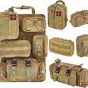 6 Pack Tactical Truck Organizer Back Seat Storage Car Seat Storage Bag Molle Panels for vehicles, Car and SUV with Lots of Handy Compartments (Khaki)