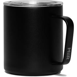 MiiR Camp Cup, 12oz - Double Wall Vacuum Insulated, Stainless Steel with Splash-Proof Slide Lid (Black)