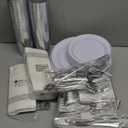 Supernal 400pcs Silver Plastic Dinnerware Set Heavy Duty Disposable Plates Include Silver Plastic Dessert Plates, 50 Spoons & Knives & Cups & Napkins & 100 Forks, Perfect For Party and Wedding