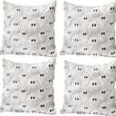 4 Pcs Halloween Throw Pillow Covers 18x18, Soft Faux Fur Pillow Cases Decorations, Fluffy Plush Accent Couch Cushion Case for Halloween Chair Sofa Bedroom Living Room Home Decor(Ghost A)
