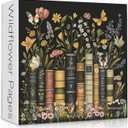 2 x Wildflowers Puzzles for Adults 1000 Pieces, PICKFORU Wildflower Pages Jigsaw Puzzle, Vintage Book Puzzles for Book Lover, Plant Floral Flowers Puzzle as Home Decor, 23.9*23.9 Inches