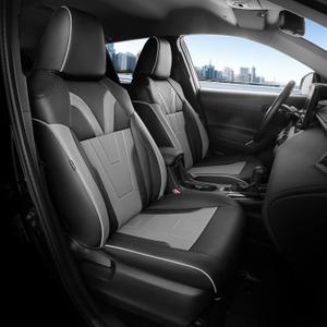 for Toyota Corolla Cross Seat Covers L LE XLE 2021 2022 2023 2024 2025 2026, Custom Seat Covers Full Set, Luxury Leather Seat Cover for SUV, Waterproof Seat Cover, Black Gray Not for Hybrid