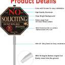 2 Pack No Soliciting Yard Sign for House with 28" Aluminum Alloy Stake -10" x 10" - "Do Not Ring Bell or Knock" Warning Metal Sign for Home Front Door, UV Protected Rust & Fade Resistant