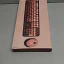 Wireless Keyboard and Mouse Combo, Ergonomic Full Size Typewriter Retro Round Keycaps Keyboard, Compatible with Windows, PC, Perfer for Home and Office Keyboards (Aurora Red)