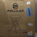 pollilar Cocktail Table 28in Portable Folding Bar Height Table, Compact Round High Top Plastic & Steel Bistro with Removable Legs, for Indoor Outdoor RV Patio Catering Parties Commercial Events-White, 2.3ft