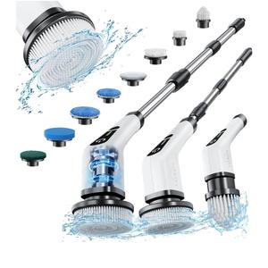 Leebein Electric Spin Scrubber, Cordless Cleaning Brush with 8 Replaceable Brush Heads, Tub and Floor Tile 360 Power Scrubber Dual Speed with Adjustable & Detachable Handle for Bathroom Kitchen Car