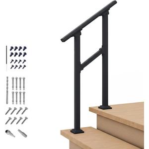 CR Fence & Rail Handrails for Outdoor Steps & Indoor Stair Railing Kit, 1-2 Steps Safety Hand Rail for Porch & Deck