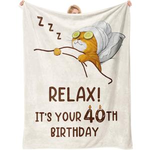 40th Birthday Gifts Women, 40 Year Old Birthday Gifts for Women- Throw Blanket 50"x60" - Happy 40th Birthday Gift Ideas for 40 Year Old Woman - 1985 Birthday Decoration Gift for Wife Mom Friends