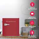 Frigidaire EFR176-RED 1.6 cu. ft. Retro Bar Fridge with Side Bottle Opener, Red, 1.6 cu ft 16"D x 18"W x 18.5"H