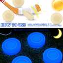Deekin 6 Pcs Ice Hockey Puck Glow in The Dark Pucks Floor Party Pucks Bulk Street Hockey Puck for Adults Outdoor Gifts Practicing & Training (Blue)