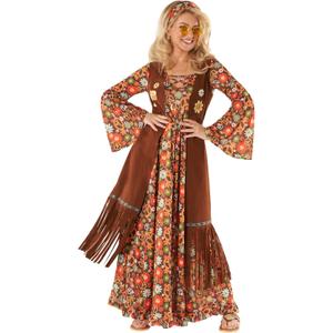 Morph Hippie Costume Women 70s Hippie Dress Outfits 60s Costumes Retro Boho Style Festival Wear for Women, Small