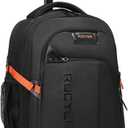 Rolling Backpack, 18 inch Laptop Travel Backpack with Wheels for Men Women, Rolling Wheeled Backpack for Business Travel, Black