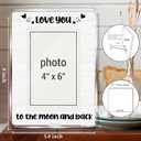 Anniversary Wedding Picture Frame Gifts for Couple Women Men, Engagement Bridal Shower Gifts, Love You to the Moon and Back Romantic Photo Frame for 4 x 6 Inch Photo