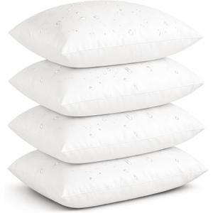 Oubonun 12x20 Outdoor Pillow Inserts (Pack of 4) - Square Waterproof Throw Pillow - Decorative Throw Pillows Insert for Couch Sofa Bed Patio Furniture - White Pillows