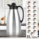 ShineMe 102Oz(3L) Coffee Carafes for Keeping Hot, Double Walled Vacuum Stainless Steel Coffee Urn, Large Insulated Hot Water & Coffee Dispenser with Airtight Lid, 12H Heat/24H Cold Retention