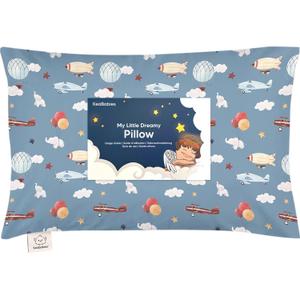 Toddler Pillow with Pillowcase - 13x18 My Little Dreamy Kids Travel Bed Pillows for Sleeping, Organic Cotton Small Pillowcase, Soft & Breathable, Machine Washable, Toddlers 2-5 Years Old (Up & Away) Toddler Pillow with Pillowcase - 13x18 My Little Dreamy Kids Travel Bed Pillows for Sleeping, Organic Cotton Small Pillowcase, Soft & Breathable, Machine Washable, Toddlers 2-5 Years Old (Up & Away)