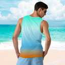 Mens Beach Tank Tops Sleeveless Shirts for Men Summer American Flag Print Graphic Mens Workout Gym Shirts Palm Tree Tops (M)