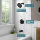 Replacement for Moen Shower Faucet Trim Kit, 9-Setting High Pressure Rain Showerhead, Shower Handle& Tub Spout, (Valve& Catridge Not Inclued), Matte Black