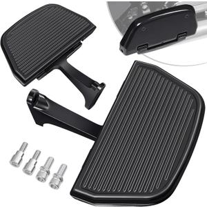 PBYMT Motorcycle Passenger Footboard Floorboard with Mount Bracket Kit Fit for Harley Touring Road King Street Glide Road Glide Electra Glide Ultra Classic 1993-Later Black