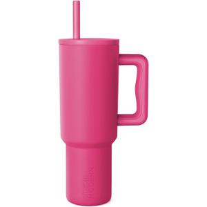Simple Modern 40 oz Tumbler with Handle and Straw Lid | Leak-Proof Insulated Stainless Steel Water Bottle Travel Mug Cupholder Use | Gifts for Women Men Him Her | Trek Signature | Berry