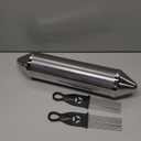 SOUJOY 15'' x 3'' Guiro Instrument, Stainless Steel Guiro Shaker with 2 Scrapers, Latin Percussion Instrument, Professional Band Accompaniment Sand Hammer for Musical Training