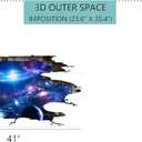 3D Galaxy Decor Wall Decal - PVC Material - Cosmic Style - Waterproof - Space Pattern - Indoor Use - Single Use - Wall Decal