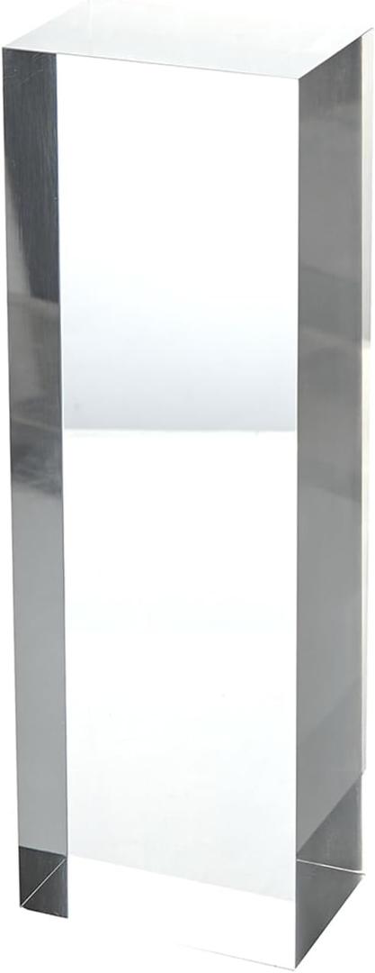 CiaoHER 2in Thickness Solid Acrylic Cube Display Block Clear Polished Pedestal Stand Riser Solid Base 2" x 3" x 9", 1 Pack