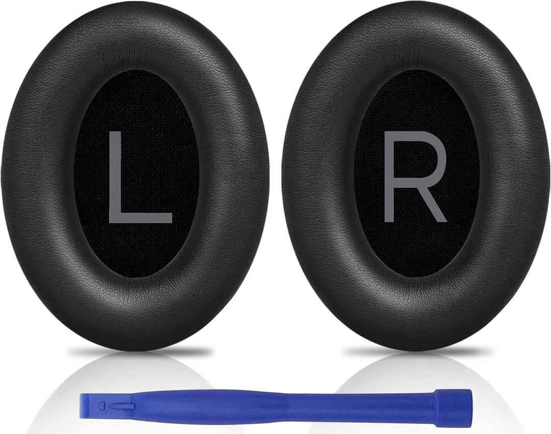 SOULWIT Earpads Replacement for Bose QuietComfort 45 (QC45)/QuietComfort SE (QC SE)/Quiet Comfort Wireless Over-Ear Headphones, Ear Pads Cushions with Softer Protein Leather - Black