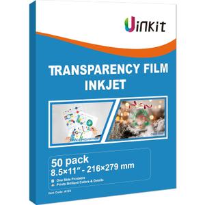 Uinkit OHP Film Overhead Projector Film Single Side Coated Film - 8.5x11" - For Inkjet Printer only Transparency Film