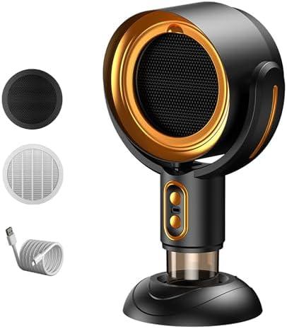 PuffHide Purifier for Smoking Indoors, Portable Range Hood for Cooking, Detachable puff hide Purifier Fan and Washable Smoke Filter for Indoor BBQ,Hot Pot (Black-gold)