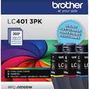 Brother Genuine LC401 Standard Yield 3-Pack Ink Cartridges â€“ Includes 1 Cartridge Each of Cyan, Magenta and Yellow , 3 Count (Pack of 1)