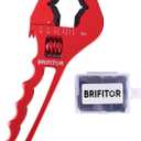 Non-Marring AN Fittings Wrench Adjustable Aluminum AN Wrench For 3AN-12AN Hose End Fittings With Replaceable Hex Type & Flat Type Jaw Clamps To Prevent Scratches on AN Fittings, Red.