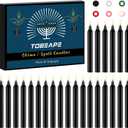 Tobeape Spell Chime Candles 24 pcs Black Candles, 4" Tall Unscented Mini Taper Candle Magic Candle for Wiccan Altar, Rituals, Prayer, Meditation, Birthday, Party, Home Decor, Halloween