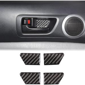 Aunginsy Inner Door Handle Bowl Cover Trim Compatible with Toyota Tacoma 2006-2015 Pickup Soft Carbon Fiber Front Rear Door Handle Cup Bowl Panel Scratches Protector Decorative Sticker Accessories