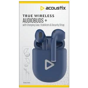 Acoustix True Wireless Audiobuds With Charging Case, Stabilizers And Security Strap