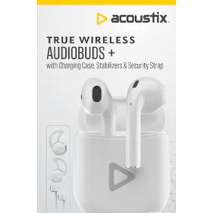 2 Pack coustix AudioBuds+ True Wireless Earbuds with Charging Case - White