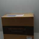 Get Set Style Vanity Stool Chair,Modern Boucle Ottoman Foot Stool with Wooden Legs Sofa Bench Footstool Extra Seat for Vanity,Makeup Room,Living Room,Entryway,Office (Fully Assembled) (White)