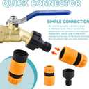 275-330 Gallon IBC Tote Tank Adapter,3-Size IBC Tote Hose Adapter, 2.44" Fine, 2 "Fine, and 2" Coarse Thread,3/4" Male NPT Inlet 3/4" Male GHT Lead-Free Brass Hose Faucet Garden Hose Connector