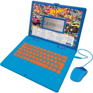 Lexibook Hot Wheels, Educational and Bilingual Laptop in English/Spanish, Toy for Children with 124 Activities to Learn, Play Games and Music, Blue, JC598HWi2