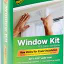 Duck Brand Window Insulation Kit - Winter Seal Kit Fits up to 10 Windows - Rolled Shrink Film Cuts to Size for Easy Indoor Installation - Tape Included - 62 in. by 420 in.- Clear